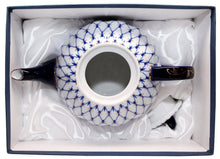 Lomonosov Ornament 60 Oz Teapot Kettle, Russian Saint Petersburg Cobalt Blue Net