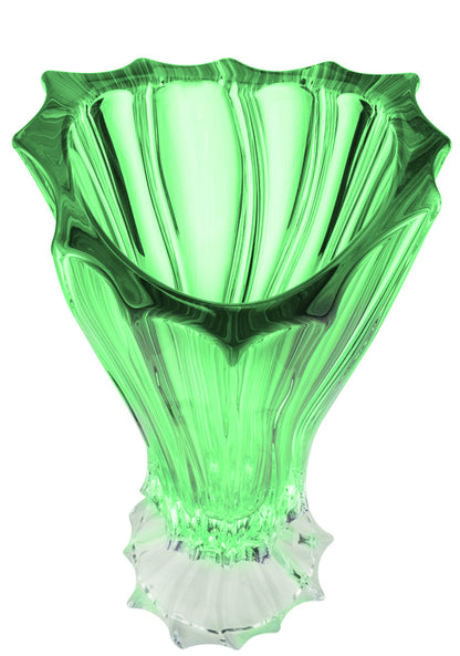 Bohemia Collection Footed Crystal Flower Centerpiece Vase 16 Inch (Green)