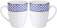 Royalty Porcelain 2-pc Cobalt Blue Net Tea or Coffee Drinking 12-Ounce Mug Set