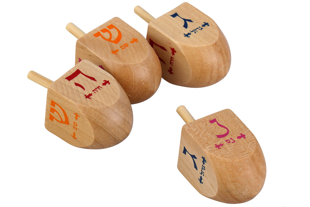 (D) Judaica Wooden Dreidel Game for Adults, Kids Jewish (100 Pc)