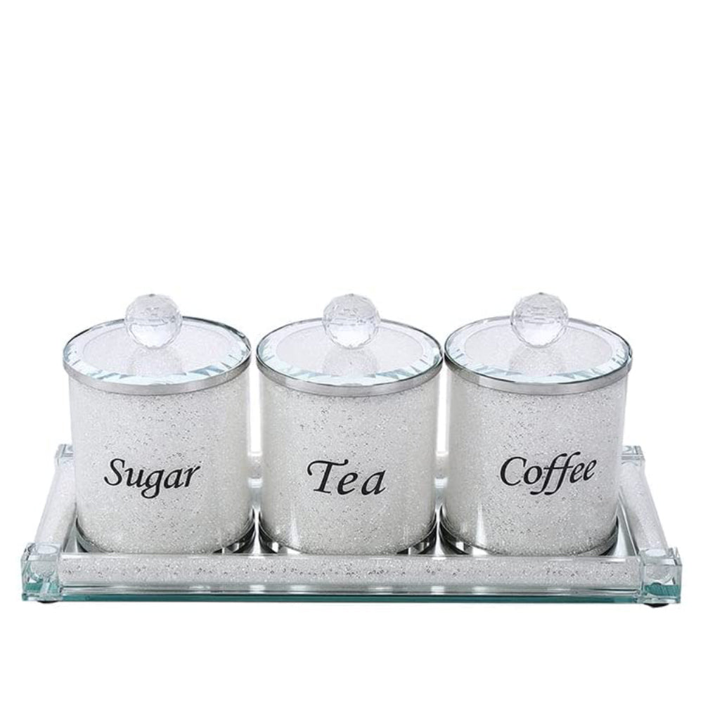 (D) Judaica Crystal Coffee and Tea Set with Stones