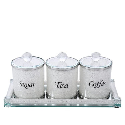 (D) Judaica Crystal Coffee and Tea Set with Stones