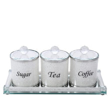 (D) Judaica Crystal Coffee and Tea Set with Stones (White)