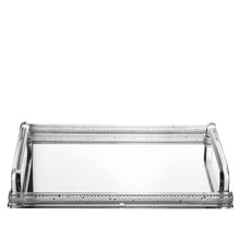 (D) Judaica Mirror Tray Net Cloth 16.5" for Coffee Table Large (Silver)