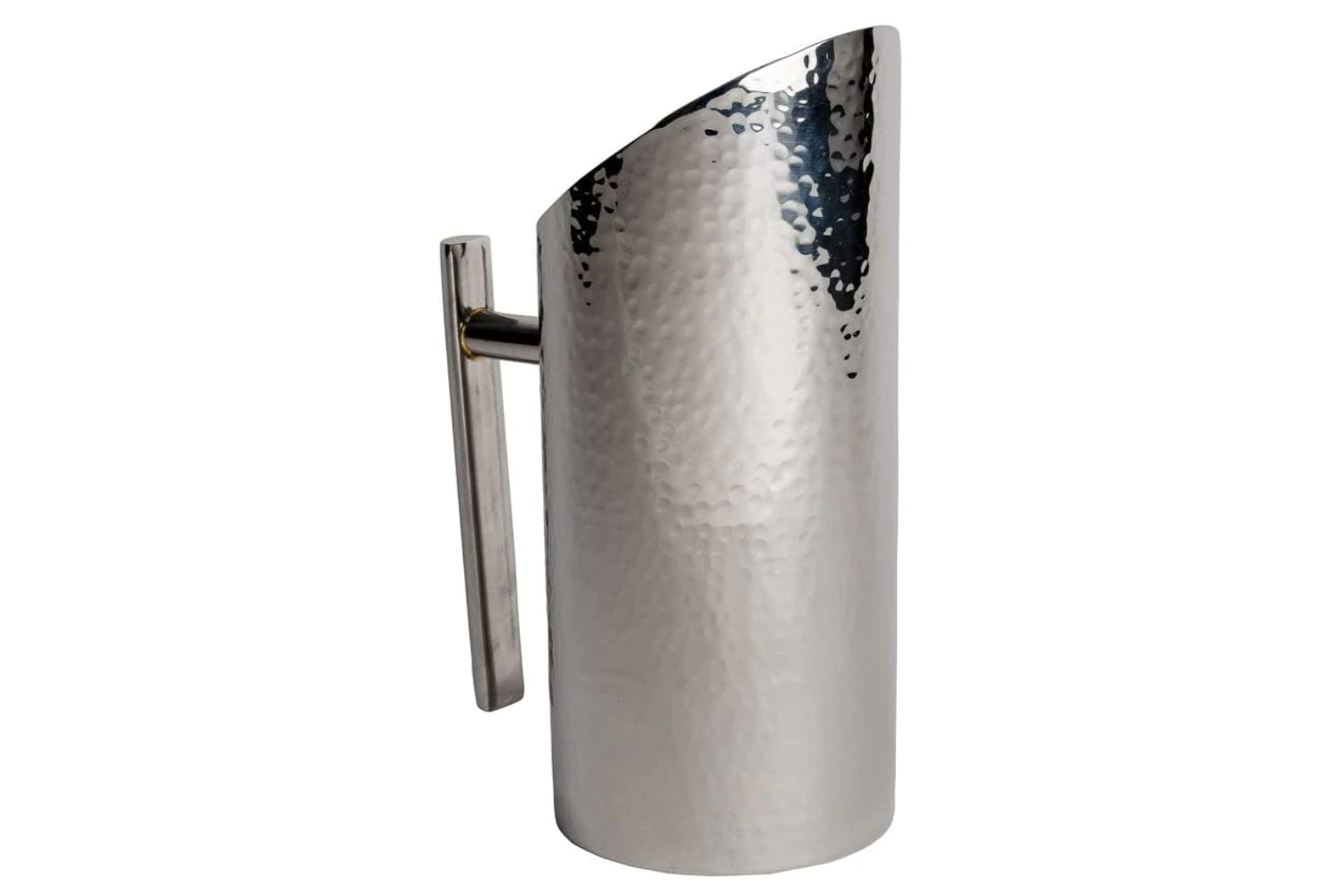 (D) Judaica Pitcher Stainless Steel Hammered Jug with Handle 10.5''