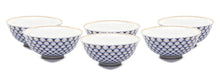 SET of 6 Lomonosov Porcelain Piala 3" Tea Cup Set, Russian Cobalt Blue Net