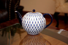 Lomonosov Ornament 60 Oz Teapot Kettle, Russian Saint Petersburg Cobalt Blue Net