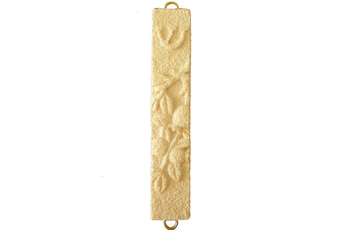 (D) Judaica Mezuzah Case 4 3/8 H Natural Materials (Ivory Coast Pomegranates)