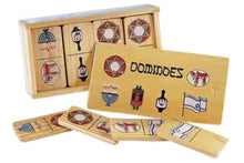 (D) Judaica Wooden Domino Tiles with Jewish Symbols 7x4''