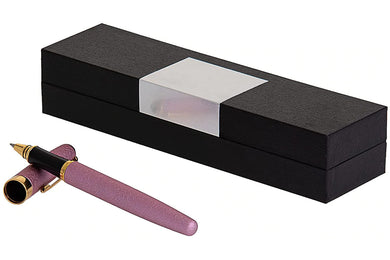 (D) Judaica Pen in Box, Modern Black Case For Present 5 3/8'' (Pink)