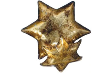 (D) Judaica Set of 2 Glass Golden Stars Of David Bowls 7