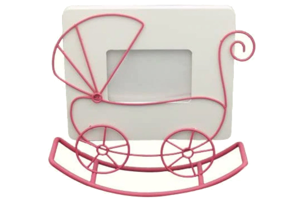 (D) Judaica Wire Photo Picture Frame For Kids Baby Nursery Decor (Pink)