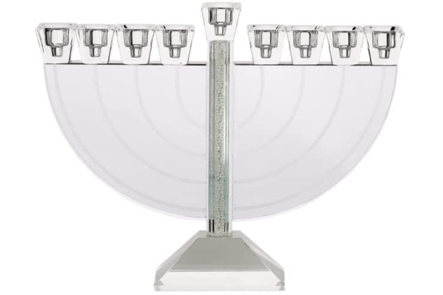 (D) Judaica Ornate Crystal Menorah with Stones 37x24 cm for 9 Candles