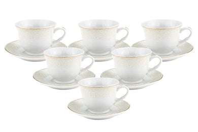 Royalty Porcelain 12-pc Stardust Mini Demi Coffee Set, Luxury Porcelain 24K Gold