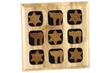 (D) Judaica Wooden Tic Tac Toe Stars of David and Chais Board Game for Kids