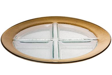 (D) Judaica Round Tray with 4 Sectionals 13.5'' for Fruits (Gold)