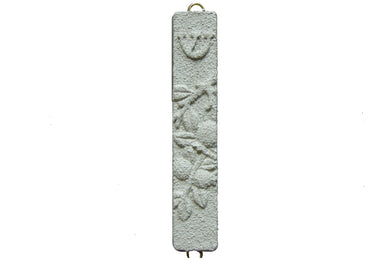 (D) Judaica Mezuzah Case 4 3/8 H Natural Materials (Sage Brush Pomegranates)