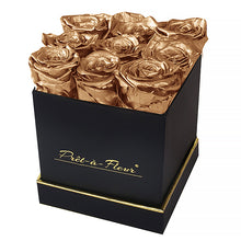 (D) Luxury Long Lasting Roses in a Black Box, Preserved Flowers 5.5'' (Gold)