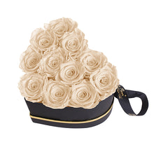 (D) Luxury Long Lasting Roses in a Box, Preserved Flowers Grand Heart (Champagne)