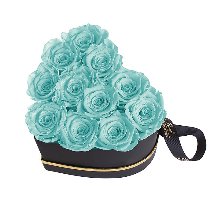 (D) Luxury Long Lasting Roses in a Box, Preserved Flowers Grand Heart (Blue)