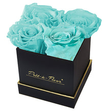 (D) Luxury Long Lasting Roses in a Black Box, Preserved Flowers 4'' (Blue)