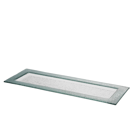 (D) Judaica Rectangular Tray Set of 6 for Desserts 19.5x7'' (Silver)