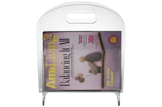 (D) Judaica Clear Magazine Stand Display Brochures, Newsletters and Magazines