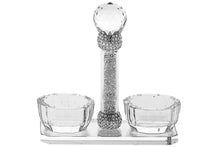 (D) Judaica Crystal with Crushed Stones And Crystal Ball 10''