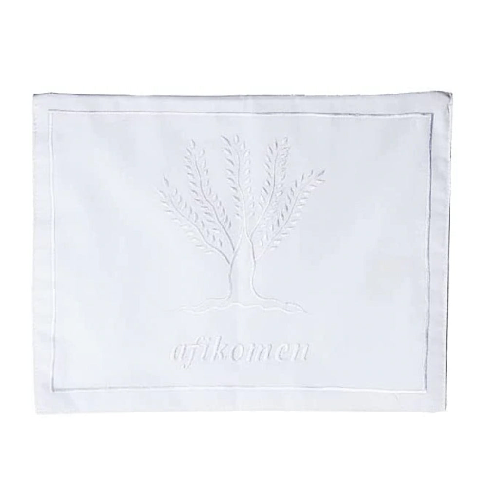 (D) Judaica Matzah Afikomen Cotton Bag For Passover 11.5'' (White)